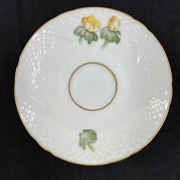 Bing & Grondahl B&G Kjobenhavn Denmark Porcelain Cups Saucers Yellow Set of 2 - Picture 3 of 10